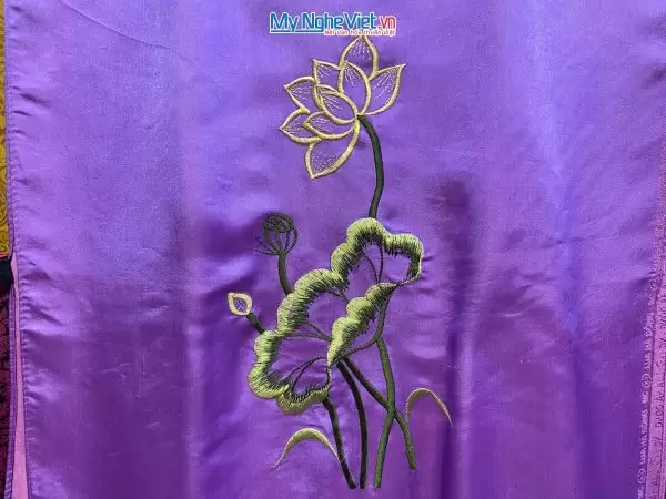 khăn lụa Hà Đông Thêu Sen MNV