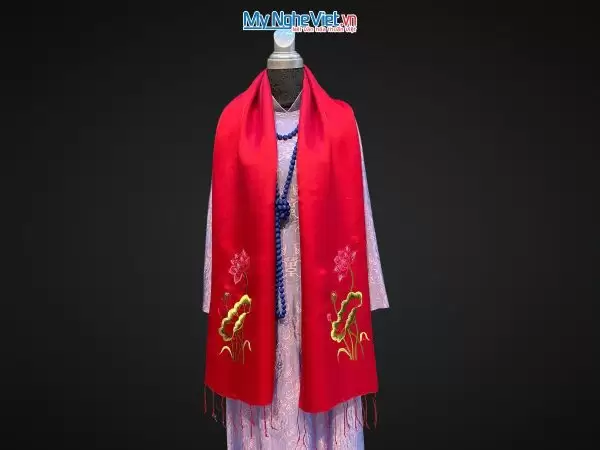 khăn lụa Hà Đông Thêu Sen MNV (16)