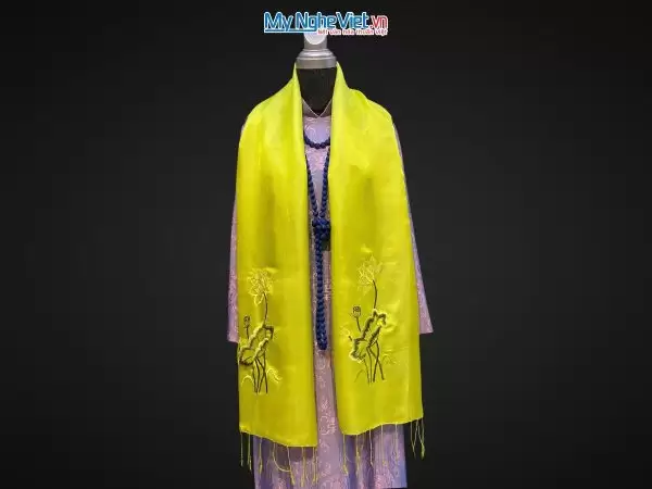 khăn lụa Hà Đông Thêu Sen MNV
