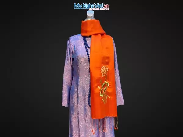 khăn lụa Hà Đông Thêu Sen MNV