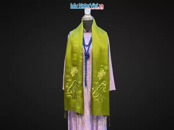 khăn lụa Hà Đông Thêu Sen MNV