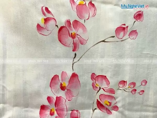 Khăn lụa vẽ tay