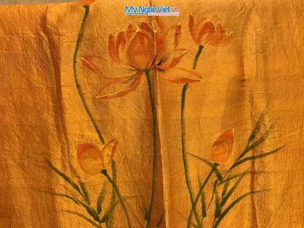 Khăn lụa Hà Đông Vẽ Hoa