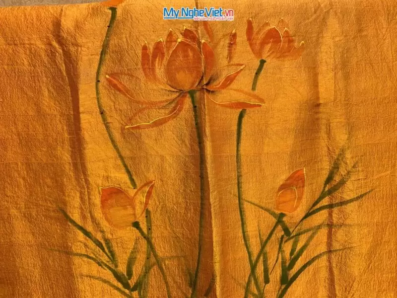 Khăn lụa Hà Đông Vẽ Hoa