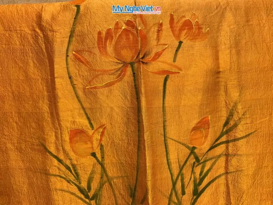 Khăn lụa Hà Đông Vẽ Hoa
