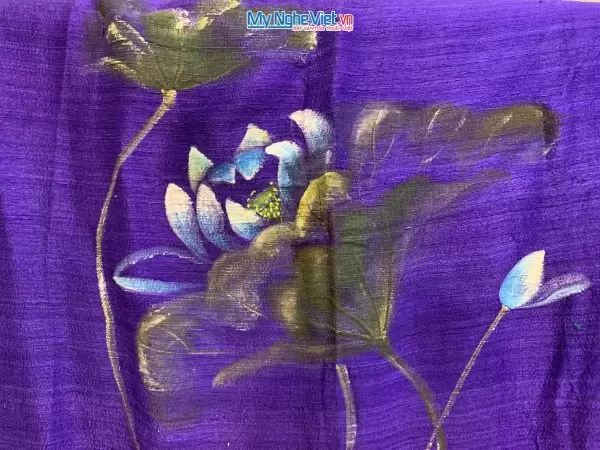 Khăn lụa Hà Đông Vẽ Sen