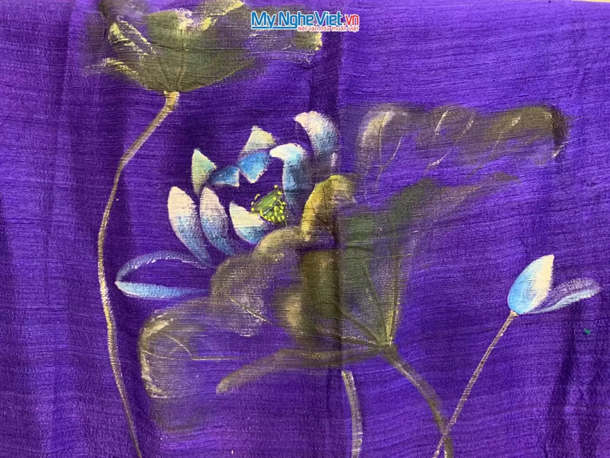 Khăn lụa Hà Đông Vẽ Sen