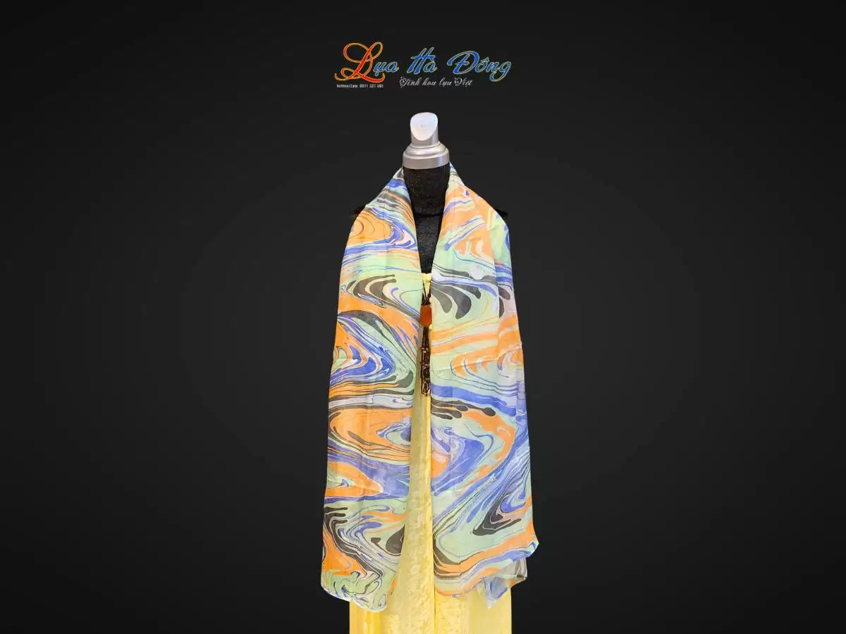 Khăn Lụa Tơ Tằm Vẽ Thủy Ấn Khăn Lụa Tơ Tằm Vẽ Thủy Ấn