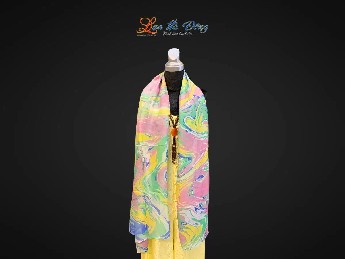 Khăn Lụa Tơ Tằm Vẽ Thủy Ấn Khăn Lụa Tơ Tằm Vẽ Thủy Ấn