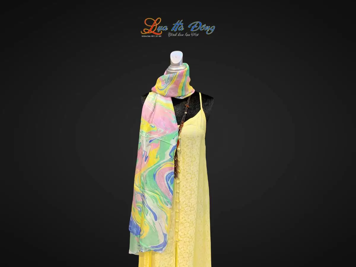 Khăn Lụa Tơ Tằm Vẽ Thủy Ấn Khăn Lụa Tơ Tằm Vẽ Thủy Ấn