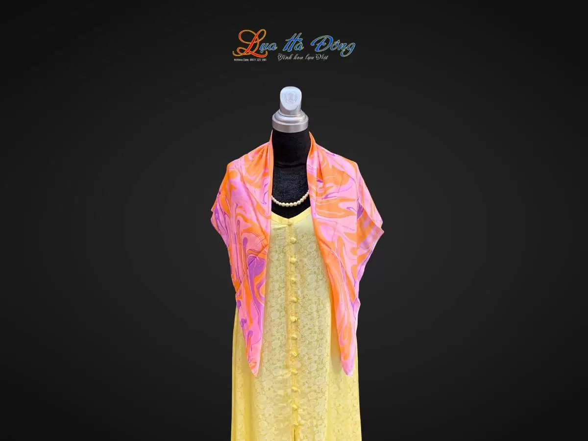 Khăn Lụa Tơ Tằm Vẽ Thủy Ấn Khăn Lụa Tơ Tằm Vẽ Thủy Ấn