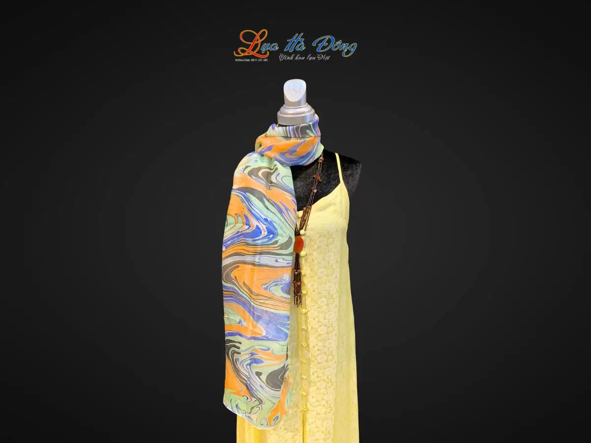 Khăn Lụa Tơ Tằm Vẽ Thủy Ấn Khăn Lụa Tơ Tằm Vẽ Thủy Ấn