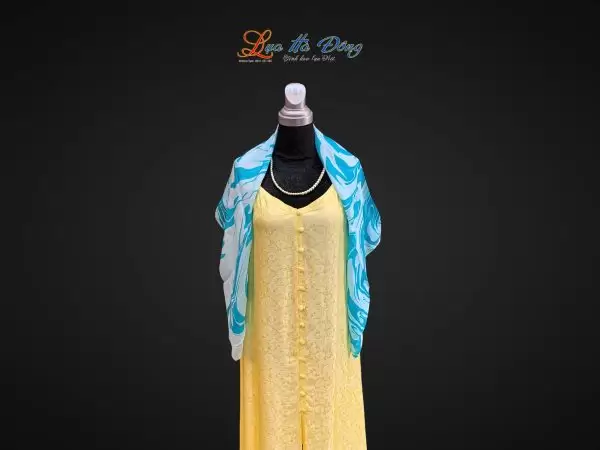 Khăn Lụa Tơ Tằm Vẽ Thủy Ấn