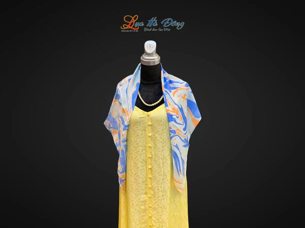 Khăn Lụa Tơ Tằm Vẽ Thủy Ấn Khăn Lụa Tơ Tằm Vẽ Thủy Ấn