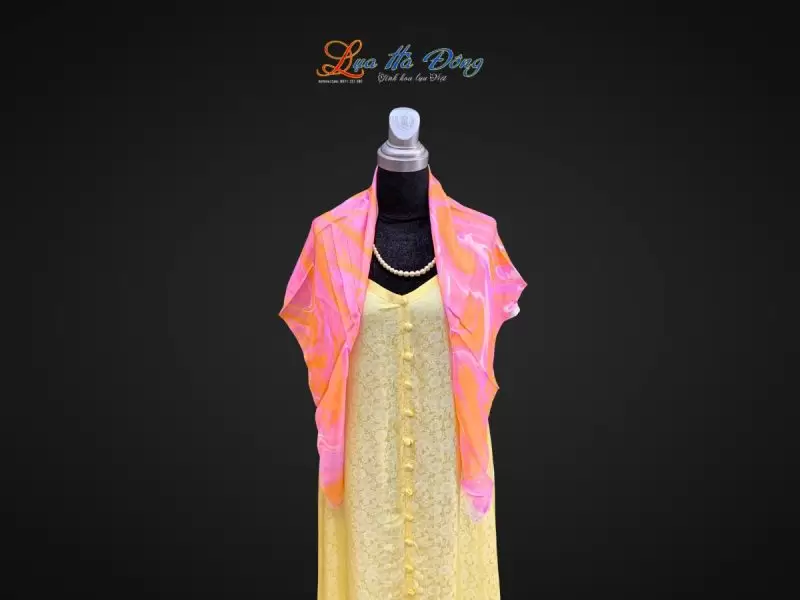 Khăn Lụa Tơ Tằm Vẽ Thủy Ấn
