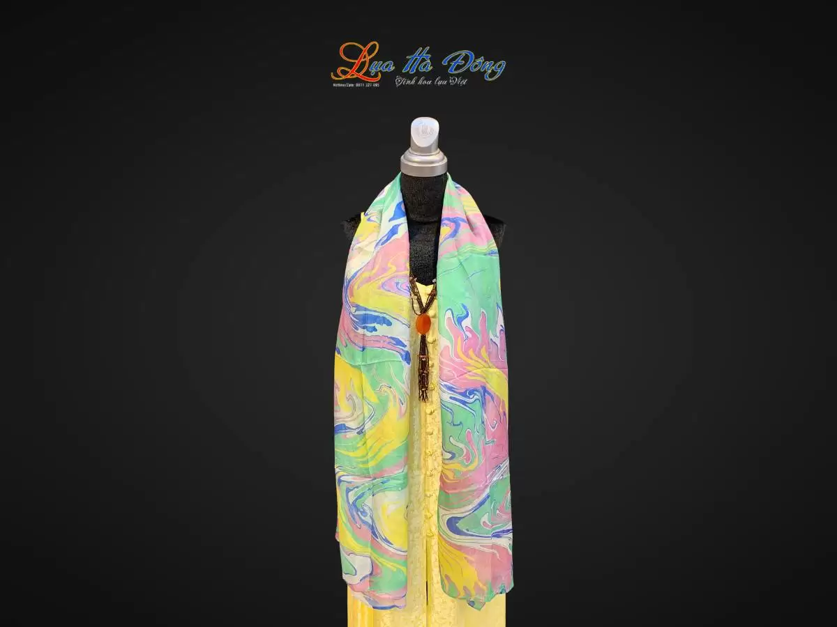 Khăn Lụa Tơ Tằm Vẽ Thủy Ấn Khăn Lụa Tơ Tằm Vẽ Thủy Ấn