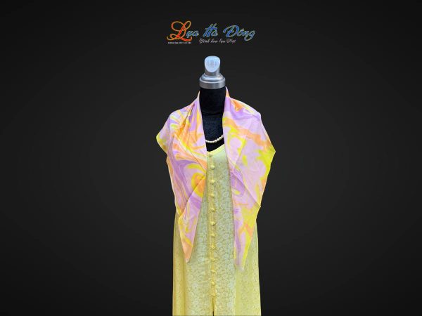 Khăn Lụa Tơ Tằm Vẽ Thủy Ấn