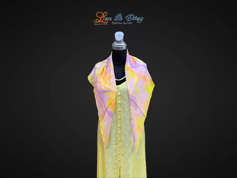 Khăn Lụa Tơ Tằm Vẽ Thủy Ấn