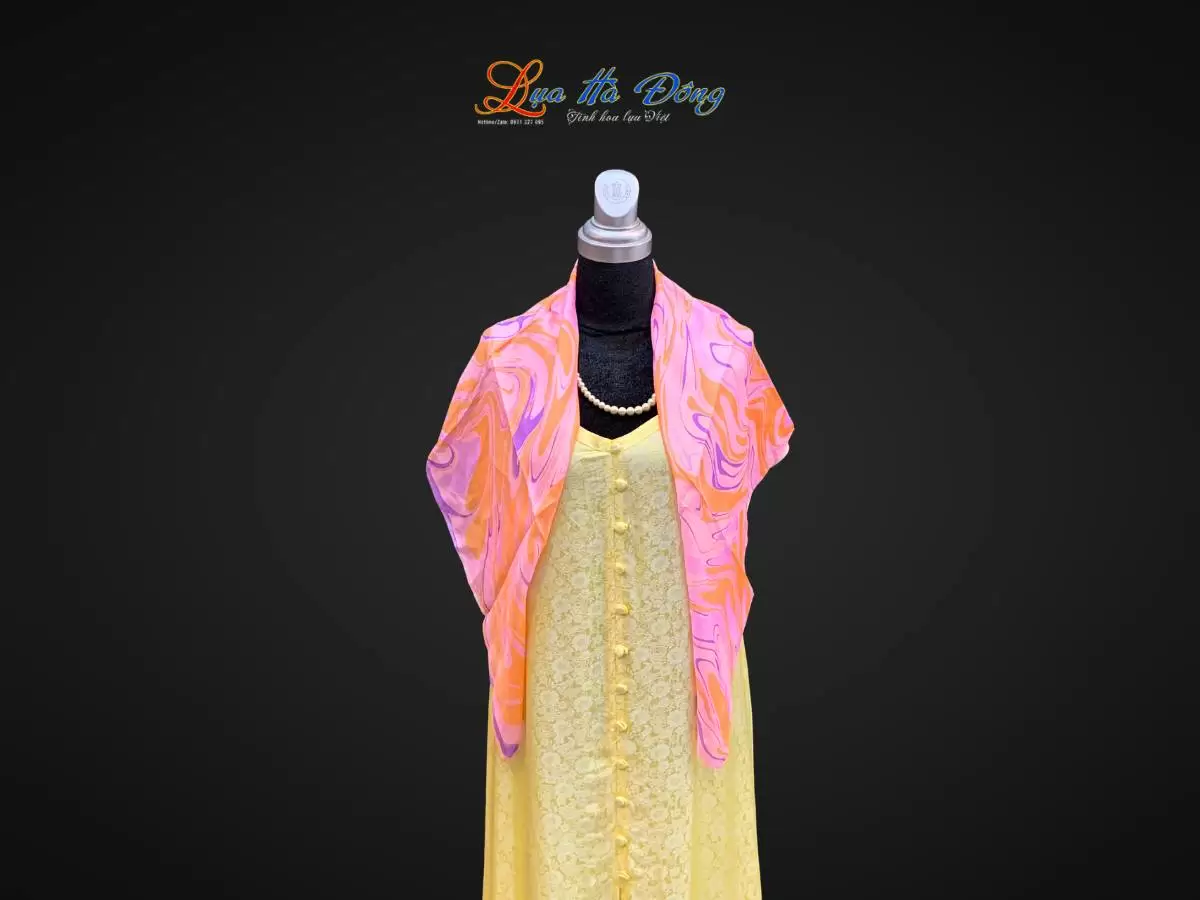 Khăn Lụa Tơ Tằm Vẽ Thủy Ấn Khăn Lụa Tơ Tằm Vẽ Thủy Ấn