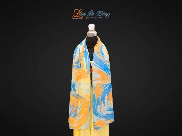 Khăn Lụa Tơ Tằm Vẽ Thủy Ấn
