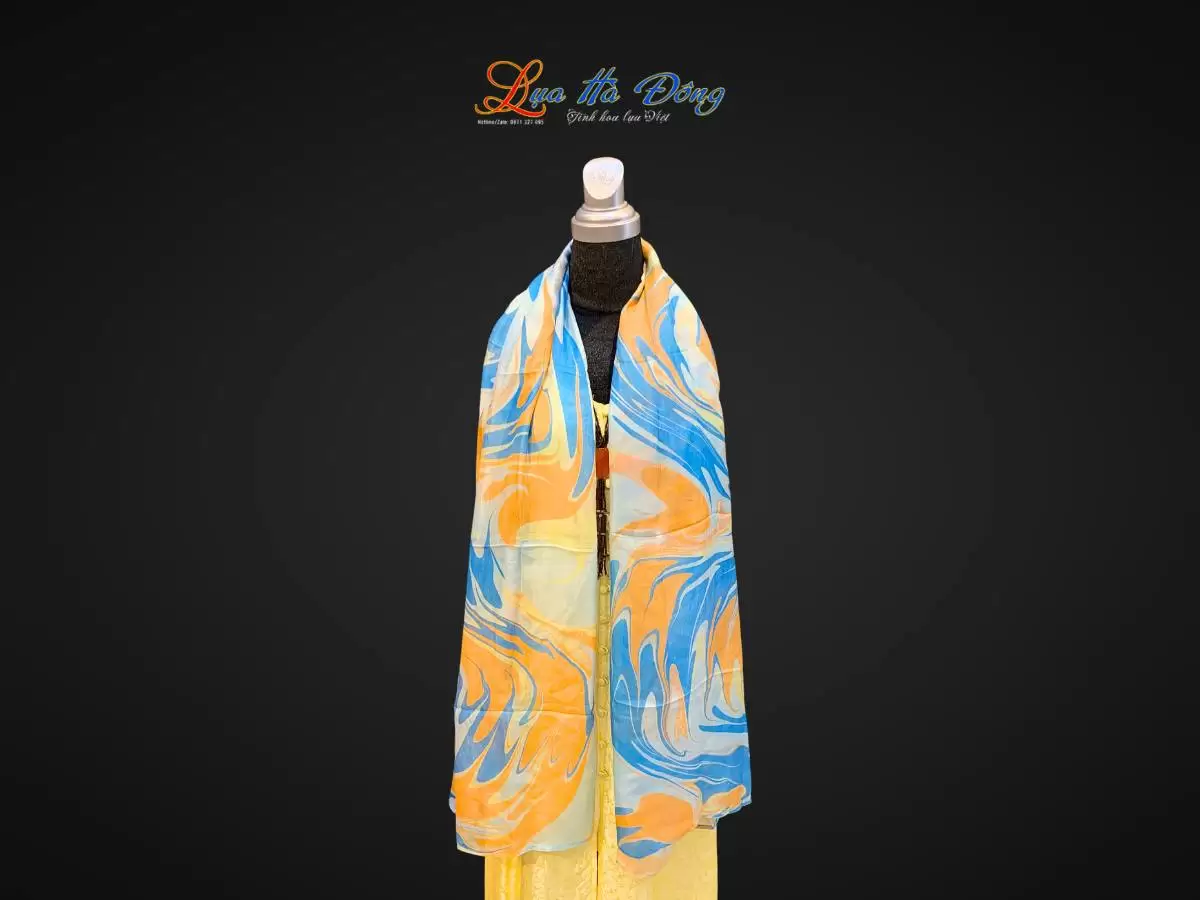 Khăn Lụa Tơ Tằm Vẽ Thủy Ấn Khăn Lụa Tơ Tằm Vẽ Thủy Ấn