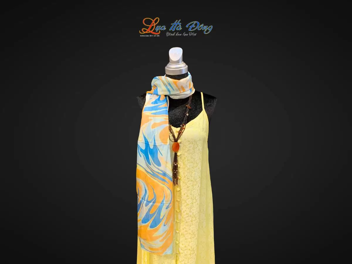 Khăn Lụa Tơ Tằm Vẽ Thủy Ấn Khăn Lụa Tơ Tằm Vẽ Thủy Ấn