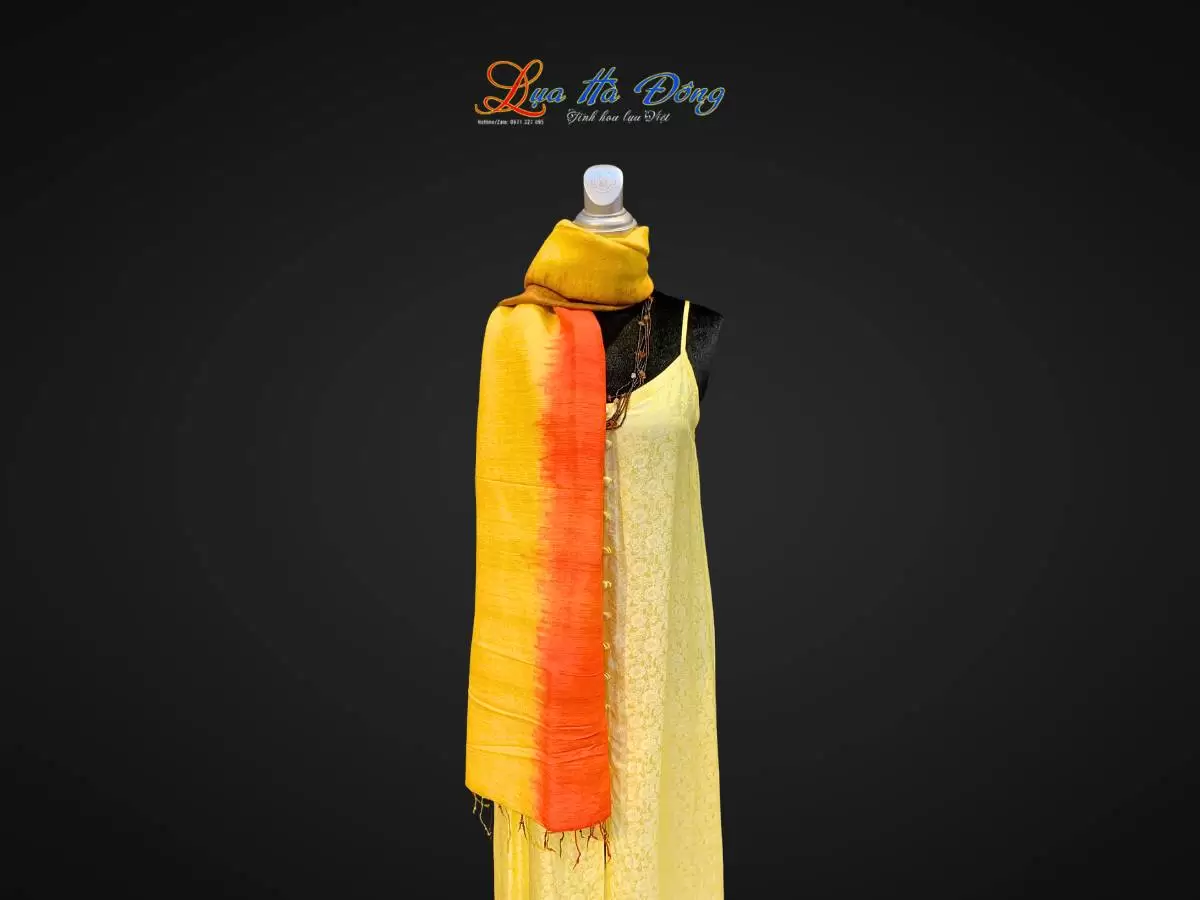 Khăn Đũi Loang Màu Vàng Cam Khăn Đũi Loang Màu Vàng Cam