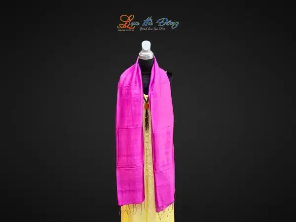 Khăn lụa tơ tằm màu hồng