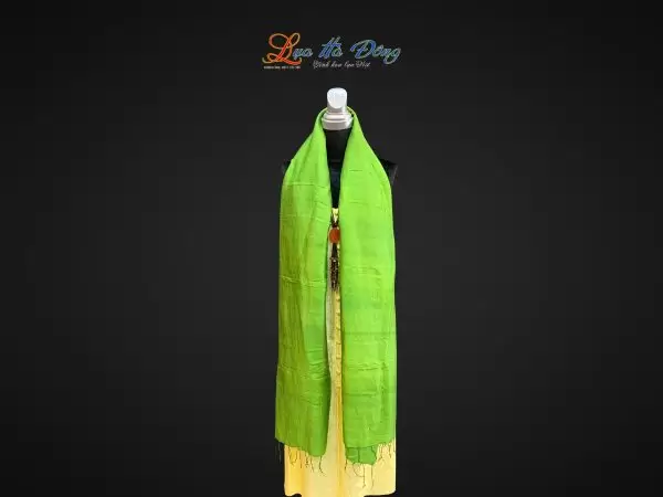 Khăn lụa tơ tằm màu xanh lá