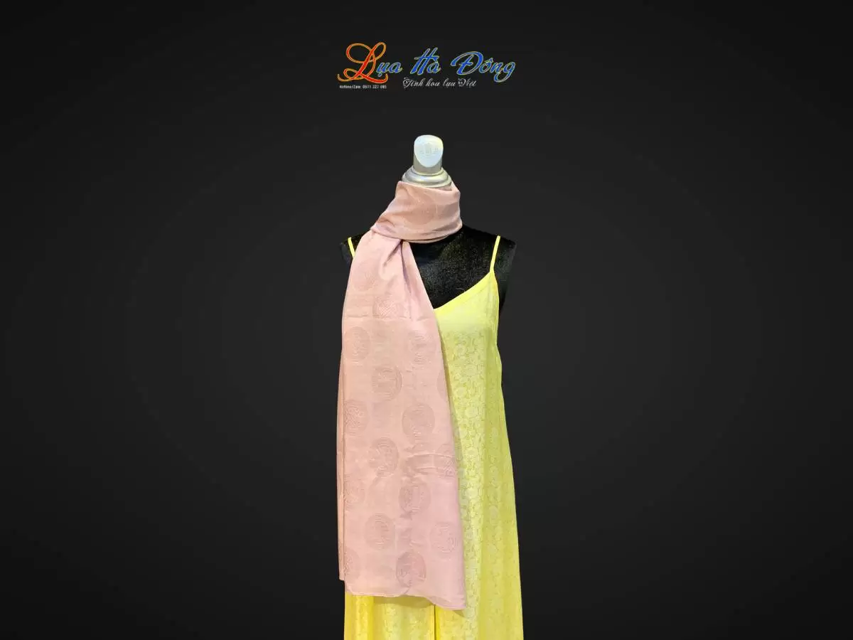 Khăn lụa vân cổ triện thọ (12) Khăn lụa vân cổ triện thọ