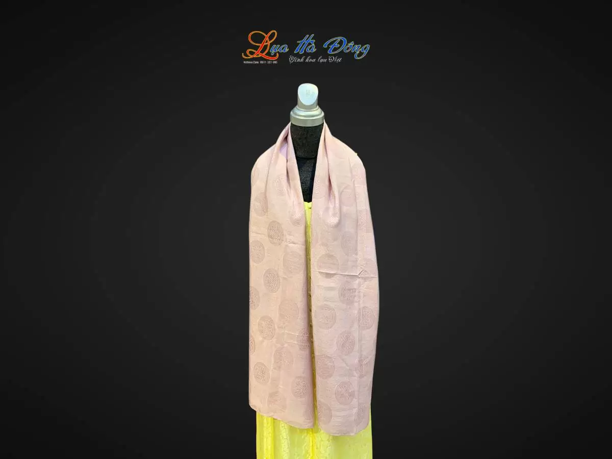 Khăn lụa vân cổ triện thọ (13) Khăn lụa vân cổ triện thọ