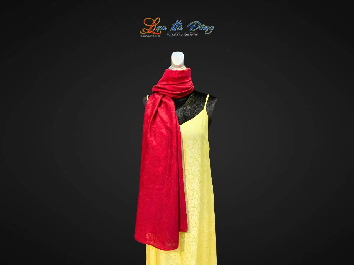 Khăn lụa vân cổ triện thọ (3) Khăn lụa vân cổ triện thọ