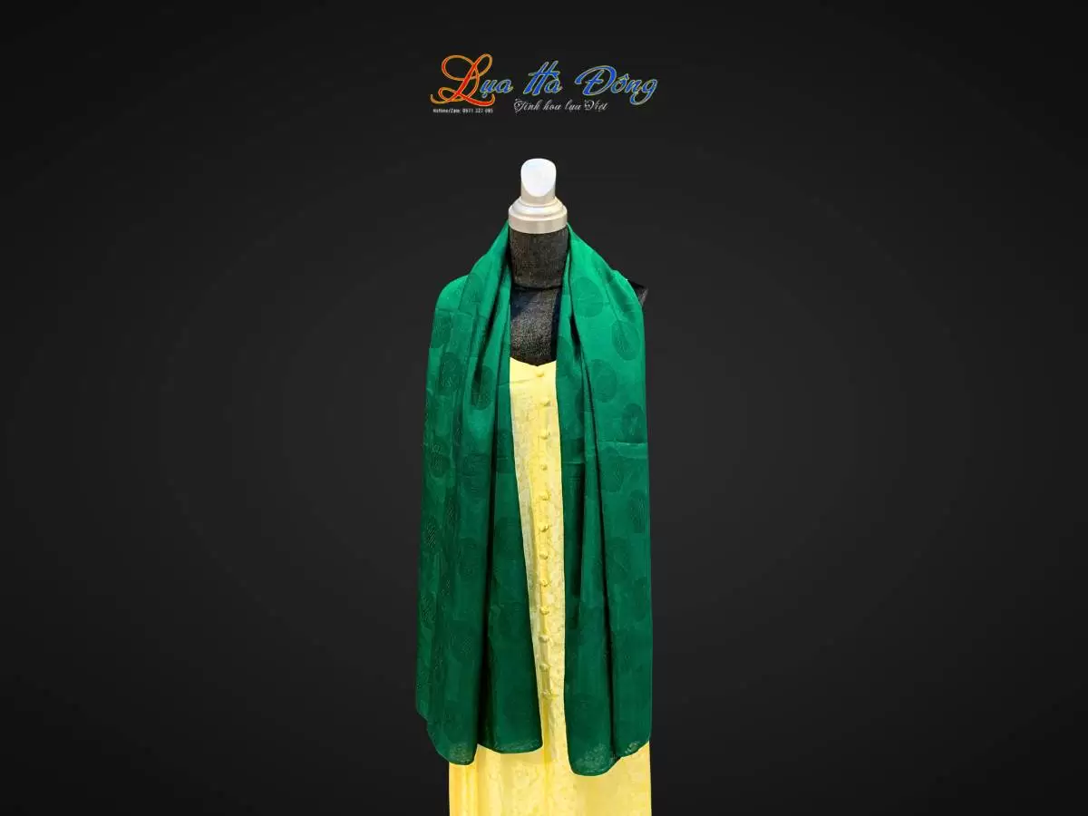 Khăn lụa vân cổ triện thọ (7) Khăn lụa vân cổ triện thọ