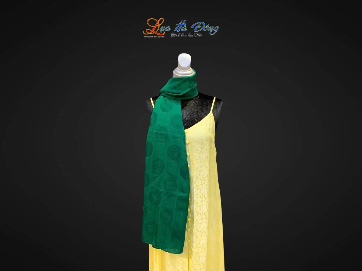 Khăn lụa vân cổ triện thọ (8) Khăn lụa vân cổ triện thọ