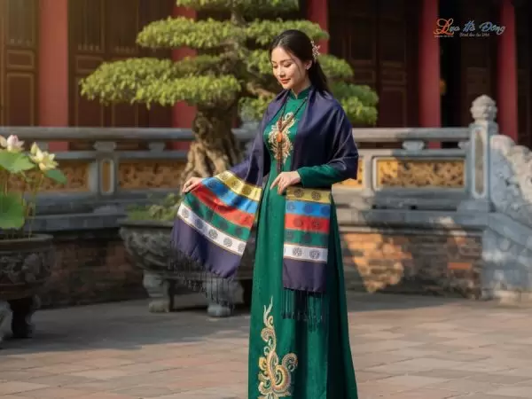 Khăn Lụa Tơ Tằm Họa Tiết Văn Miếu Quốc Tử Giám