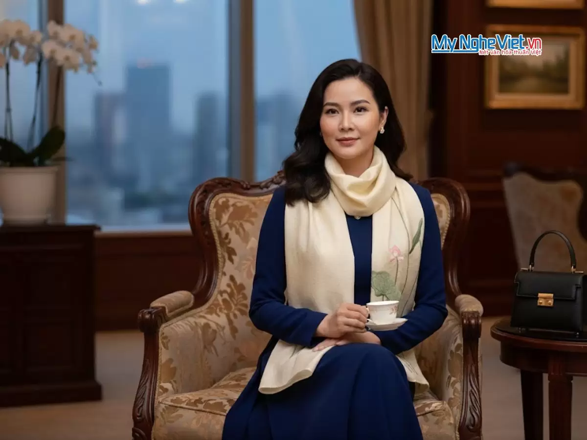 Khăn lụa đũi họa tiết hoa sen thêu tay 100% silk (4) Khăn lụa đũi họa tiết hoa sen thêu tay 100% silk