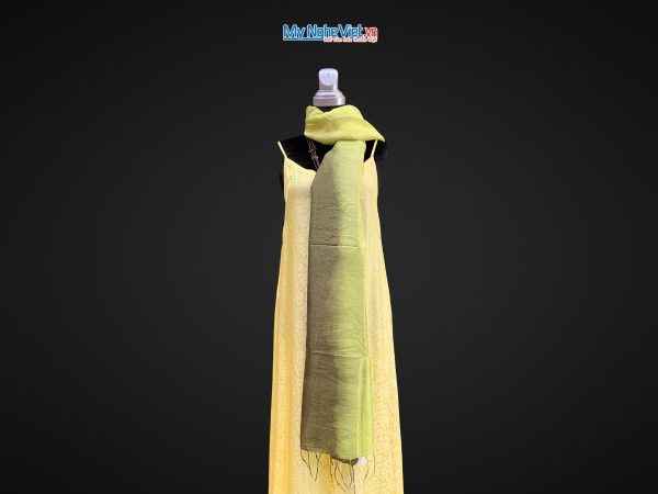 Khăn lụa tơ tằm loang Thái Bình màu xanh