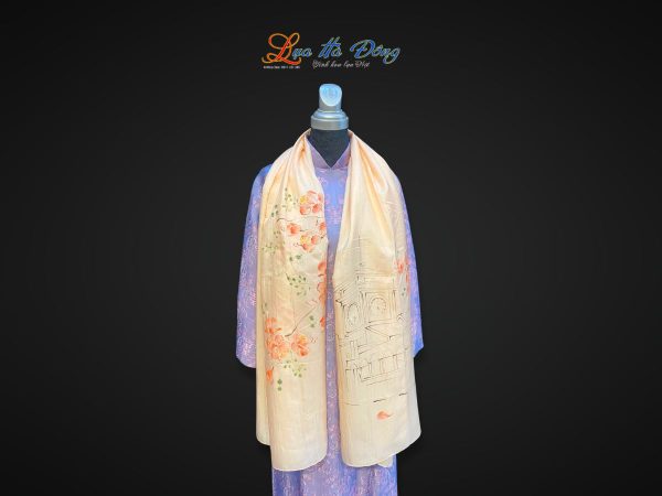 Khăn lụa tơ tằm vẽ tay chợ Bến Thành