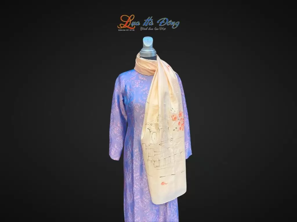 Khăn lụa tơ tằm vẽ tay chợ Bến Thành