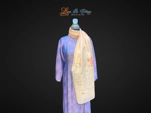 Khăn lụa tơ tằm vẽ tay chợ Bến Thành