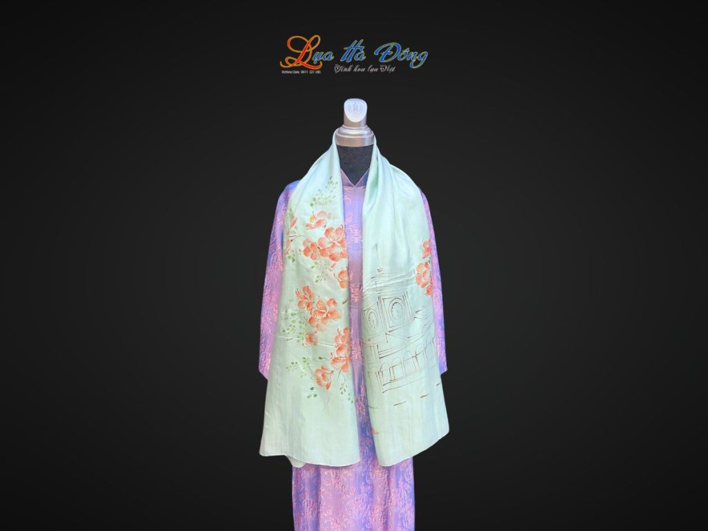 Khăn lụa tơ tằm vẽ tay chợ Bến Thành