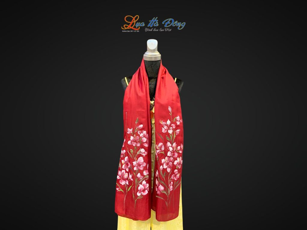 Khăn lụa tơ tằm vẽ tay