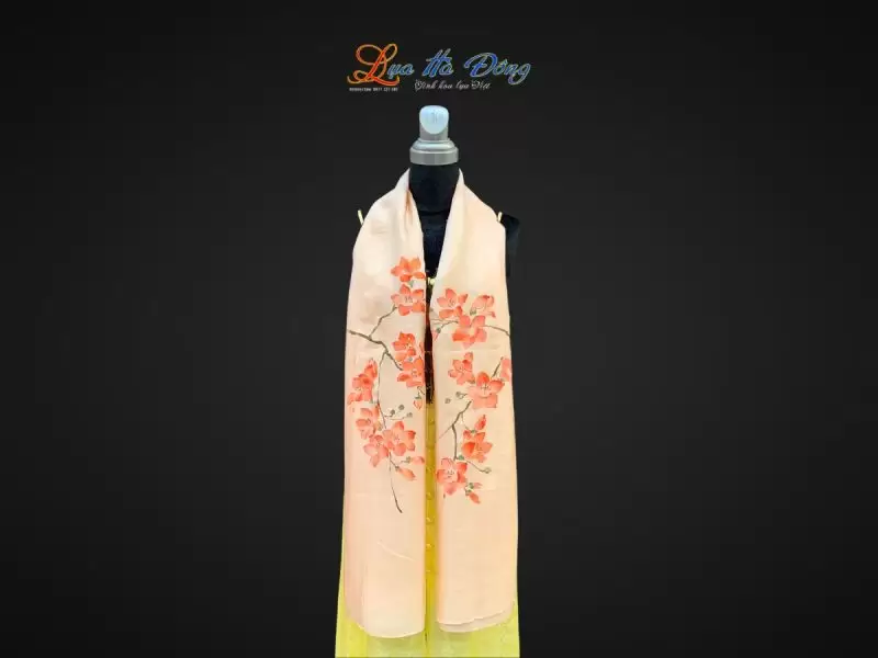 Khăn lụa tơ tằm vẽ tay