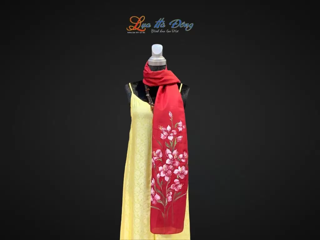 Khăn lụa tơ tằm vẽ tay