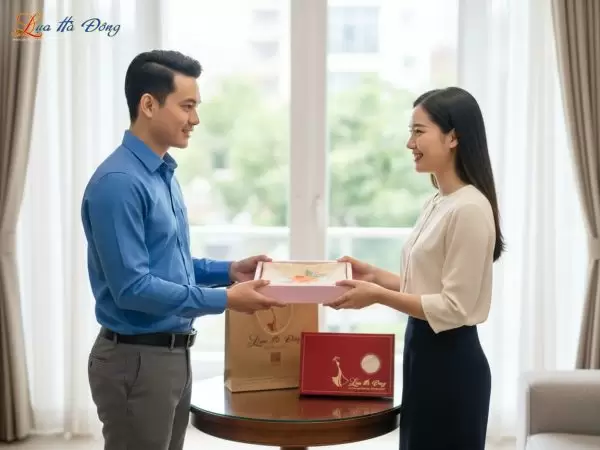 Khăn lụa vuông thêu tay đuôi công vàng đồng