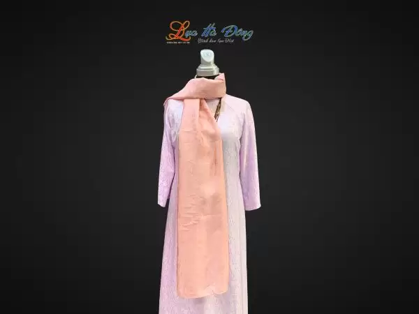 Khăn lụa tơ tằm dài họa tiết phượng thọ hồng