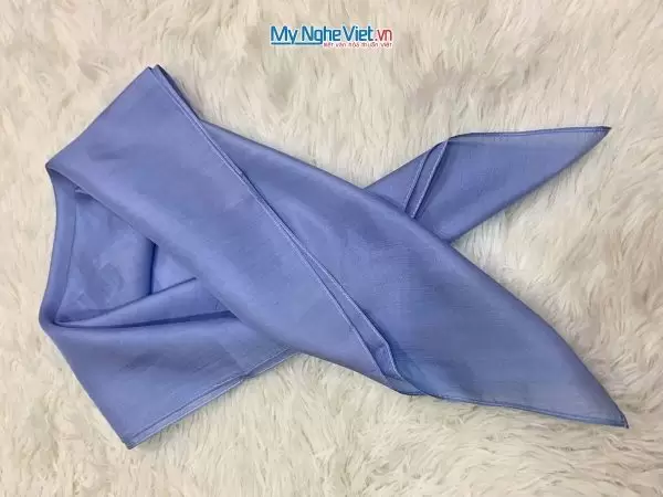 Khăn lụa vuông tơ tằm trơn màu xanh dương