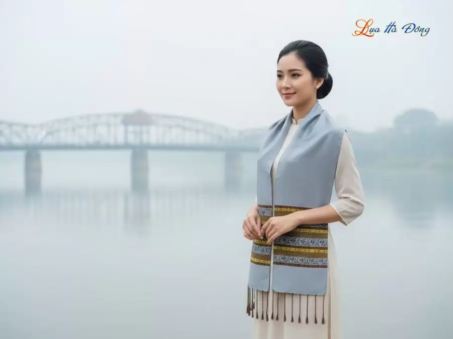 khan-lua-to-tam-hoa-tiet-tho-cam-nen-xam-1 Khăn lụa tơ tằm họa tiết thổ cẩm nền xám