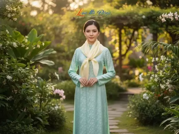 Khăn Lụa Vuông Tơ Tằm Thêu Hoa Sen Họa Tiết Hoa Cúc Màu Vàng Mỡ Gà