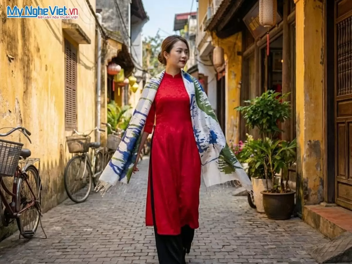 Khăn loang lụa tơ tằm